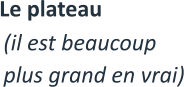 Le plateau (il est beaucoup  plus grand en vrai)
